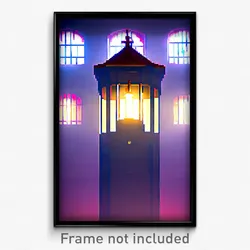 Pixel Art Poster - Stained Beacon (8 Bit Psychedelic Trippy Video Game Print)
