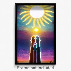 Pixel Art Poster - Beloved Sun And Moon (8 Bit Psychedelic Video Game Print)