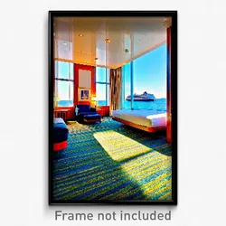 Pixel Art Poster - Nautical Hotel Room (8 Bit Psychedelic Video Game Print)