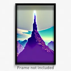 Pixel Art Poster - Colossal Summit (8 Bit Psychedelic Trippy Video Game Print)