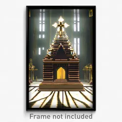 Pixel Art Poster - Gargantuan Ossuary (8 Bit Psychedelic Video Game Print)