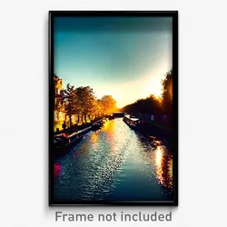 Pixel Art Poster - Treasured Canal (8 Bit Psychedelic Trippy Video Game Print)