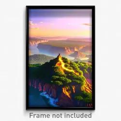 Pixel Art Poster - Majestic Land (8 Bit Psychedelic Trippy Video Game Print)