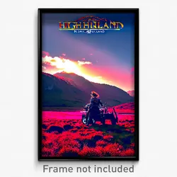 Pixel Art Poster - Neat Highland (8 Bit Psychedelic Trippy Video Game Print)