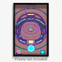 Pixel Art Poster - Circular Video Game (8 Bit Psychedelic Video Game Print)
