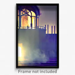 Pixel Art Poster - Smoggy Almshouse (8 Bit Psychedelic Trippy Video Game Print)