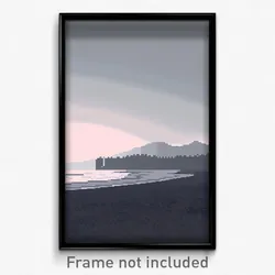 Pixel Art Poster - Gray Beach (8 Bit Psychedelic Trippy Weird Video Game Print)