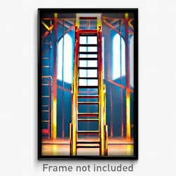 Pixel Art Poster - Prestigious Ladder (8 Bit Psychedelic Video Game Print)