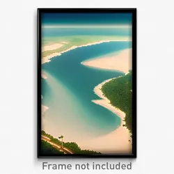 Pixel Art Poster - Wide Lagoon (8 Bit Psychedelic Trippy Weird Video Game Print)