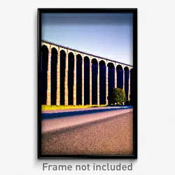 Pixel Art Poster - Flat Viaduct (8 Bit Psychedelic Trippy Video Game Print)
