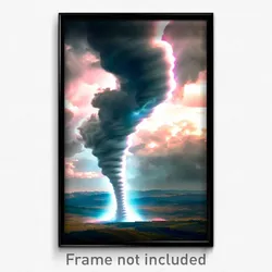 Pixel Art Poster - Artistic Tornado (8 Bit Psychedelic Trippy Video Game Print)