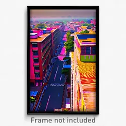 Pixel Art Poster - Normal Indian City (8 Bit Psychedelic Video Game Print)