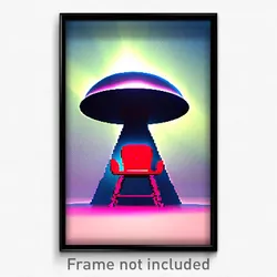 Pixel Art Poster - Showy Chair (8 Bit Psychedelic Trippy Weird Video Game Print)