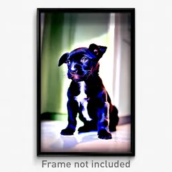Pixel Art Poster - Superb Puppy (8 Bit Psychedelic Trippy Video Game Print)