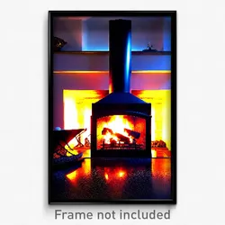 Pixel Art Poster - Tremendous Fireplace (8 Bit Psychedelic Video Game Print)
