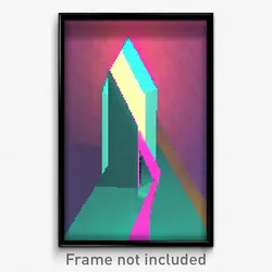 Pixel Art Poster - Triangular Bend (8 Bit Psychedelic Trippy Video Game Print)