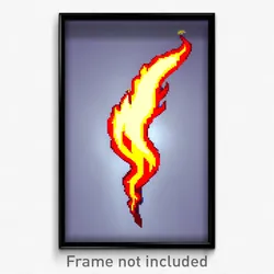 Pixel Art Poster - Brisk Flame (8 Bit Psychedelic Trippy Weird Video Game Print)