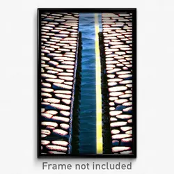 Pixel Art Poster - Rubbery Causeway (8 Bit Psychedelic Trippy Video Game Print)