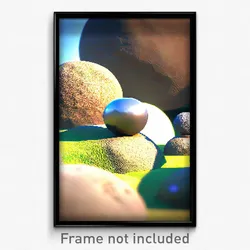 Pixel Art Poster - Spherical Rock (8 Bit Psychedelic Trippy Video Game Print)