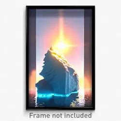 Pixel Art Poster - Sunny Iceberg (8 Bit Psychedelic Trippy Video Game Print)