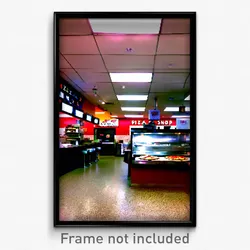 Pixel Art Poster - Zealous Pizza Shop (8 Bit Psychedelic Video Game Print)