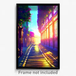 Pixel Art Poster - Stained Lane (8 Bit Psychedelic Trippy Video Game Print)
