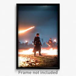 Pixel Art Poster - Dim Battlefield (8 Bit Psychedelic Trippy Video Game Print)