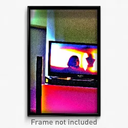 Pixel Art Poster - Bright Television (8 Bit Psychedelic Trippy Video Game Print)