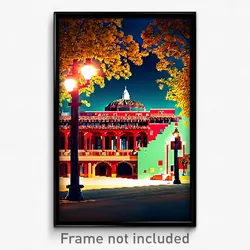 Pixel Art Poster - Prestigious Mexican Architecture (8 Bit Video Game Print)