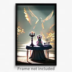 Pixel Art Poster - Angelic Table (8 Bit Psychedelic Trippy Video Game Print)