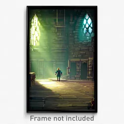Pixel Art Poster - Dense Dungeon (8 Bit Psychedelic Trippy Video Game Print)