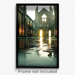 Pixel Art Poster - Damp Abbey (8 Bit Psychedelic Trippy Weird Video Game Print)