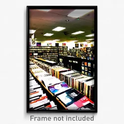 Pixel Art Poster - All Over The Place Record Store (8 Bit Video Game Print)