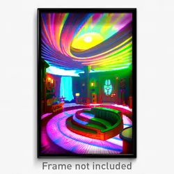 Pixel Art Poster - Swirly Lodge (8 Bit Psychedelic Trippy Video Game Print)