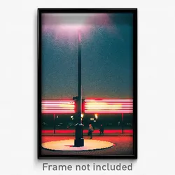 Pixel Art Poster - Meager Strand (8 Bit Psychedelic Trippy Video Game Print)