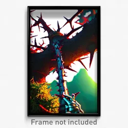 Pixel Art Poster - Thorny Reaches (8 Bit Psychedelic Trippy Video Game Print)