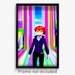 Pixel Art Poster - Anime Like Mind (8 Bit Psychedelic Trippy Video Game Print)