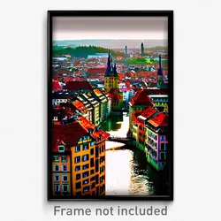 Pixel Art Poster - Gracious German City (8 Bit Psychedelic Video Game Print)