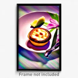 Pixel Art Poster - Fabulous Pastel De Nata (8 Bit Psychedelic Video Game Print)