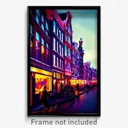 Pixel Art Poster - Jaw Dropping Amsterdam (8 Bit Psychedelic Video Game Print)