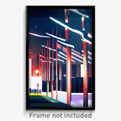 Pixel Art Poster - Memorable Modern Architecture (8 Bit Video Game Print)