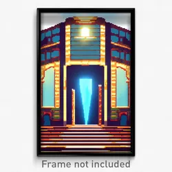 Pixel Art Poster - Novel Ziggurat (8 Bit Psychedelic Trippy Video Game Print)