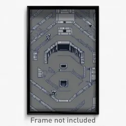 Pixel Art Poster - Gray Catacombs (8 Bit Psychedelic Trippy Video Game Print)