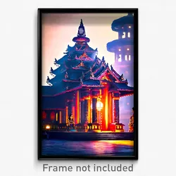 Pixel Art Poster - Adorable Temple (8 Bit Psychedelic Trippy Video Game Print)