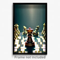 Pixel Art Poster - Webbed Chess Piece (8 Bit Psychedelic Video Game Print)