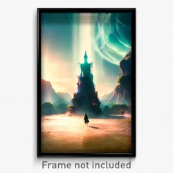 Pixel Art Poster - Alive Dreamscape (8 Bit Psychedelic Trippy Video Game Print)
