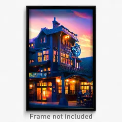 Pixel Art Poster - Unique Inn (8 Bit Psychedelic Trippy Weird Video Game Print)