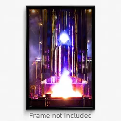 Pixel Art Poster - Majestic Furnace (8 Bit Psychedelic Trippy Video Game Print)