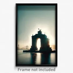 Pixel Art Poster - Monumental Landing (8 Bit Psychedelic Video Game Print)