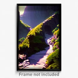 Pixel Art Poster - Nocturnal Ravine (8 Bit Psychedelic Trippy Video Game Print)